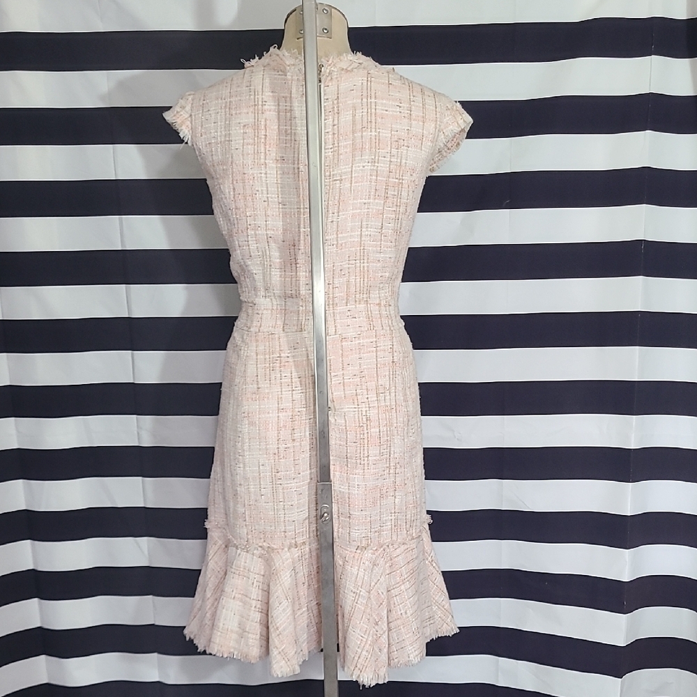 Nanette Lepore Pink Tweed Midi Dress - Picture 5 of 9